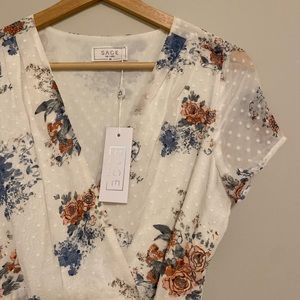 Sage The Label floral wrap dress